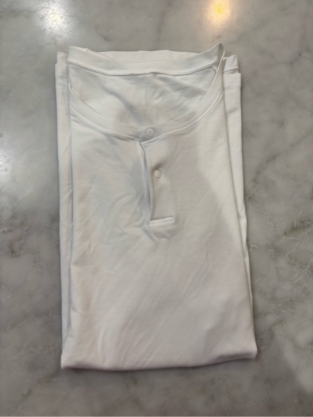lululemon athletica White Short-Sleeve Henley Tee